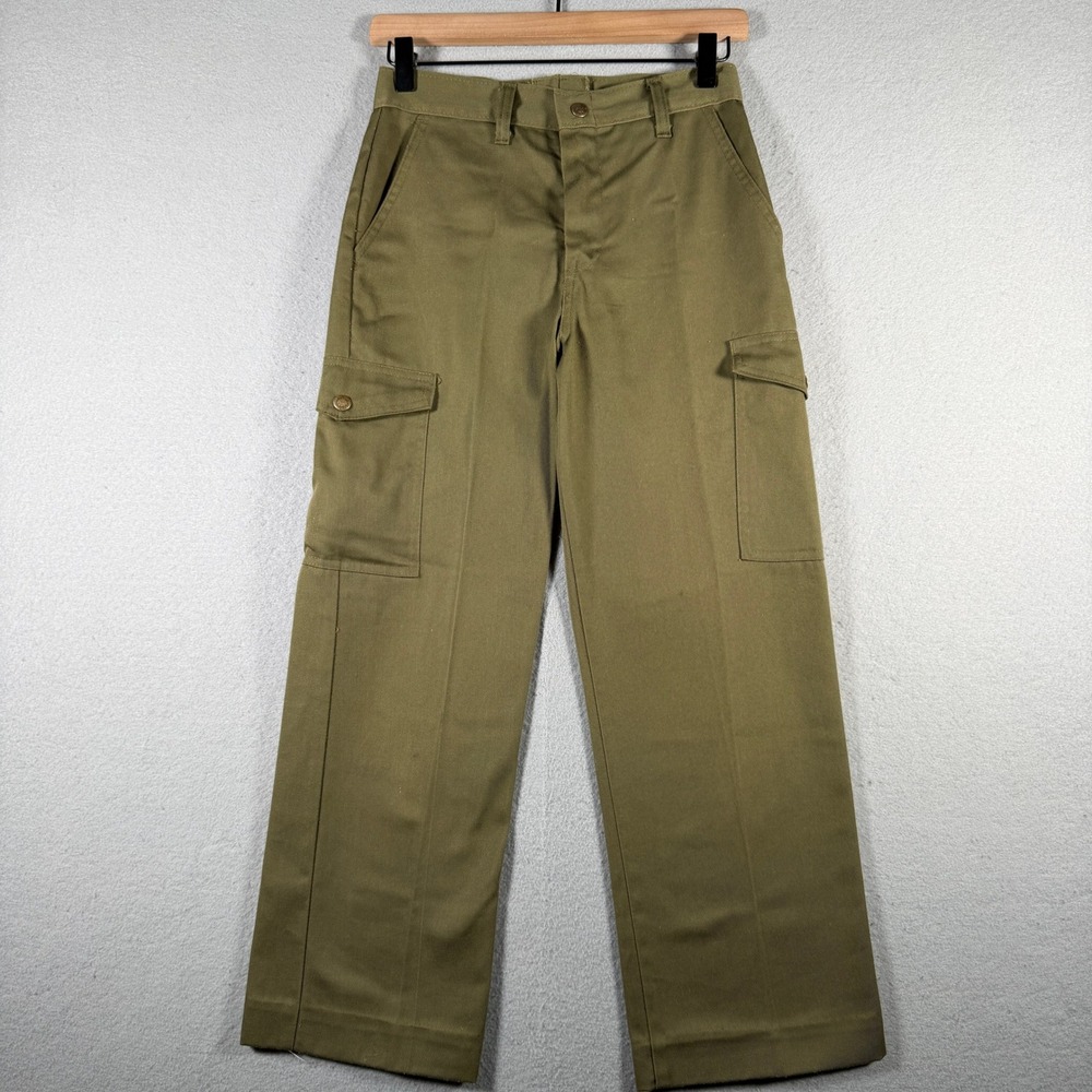 Boy Scouts of America Kids Olive Green Cargo Pants Size 14 Waist 27 04187